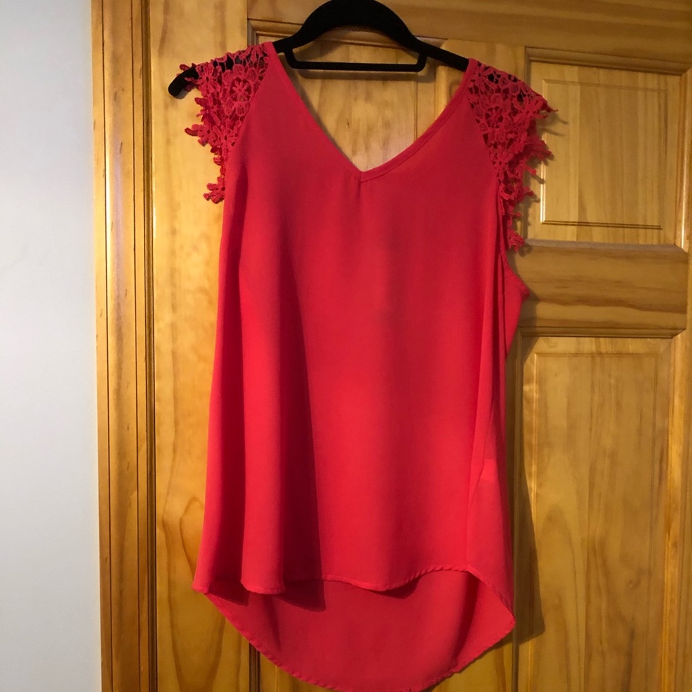 Jella C Pink Lace Sleeve Blouse NWT